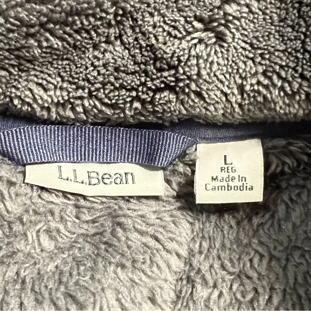 LL Bean Womens Hi-Pile Fleece Pullover Sweater Size L Outdoor Hiking Gorpcore